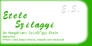 etele szilagyi business card